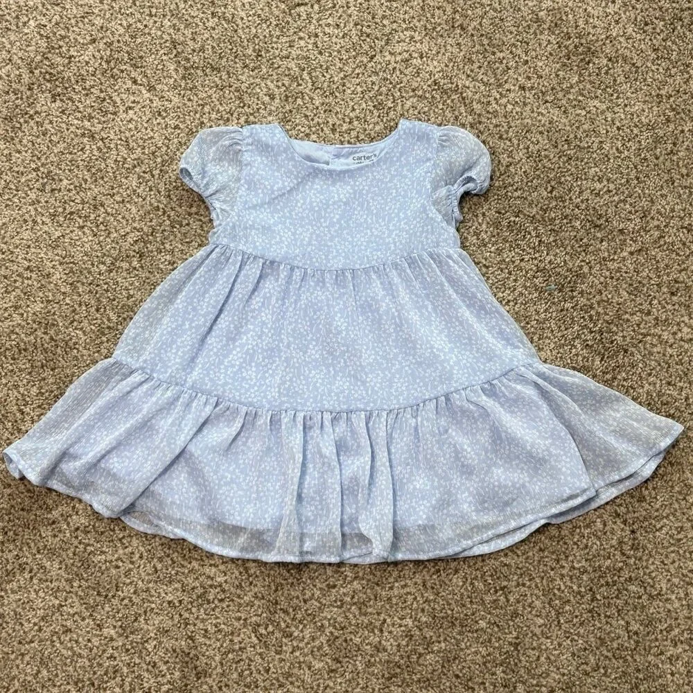 Carter's Child of‎ Mine Spring Floral Dress Baby Blue 24mo
